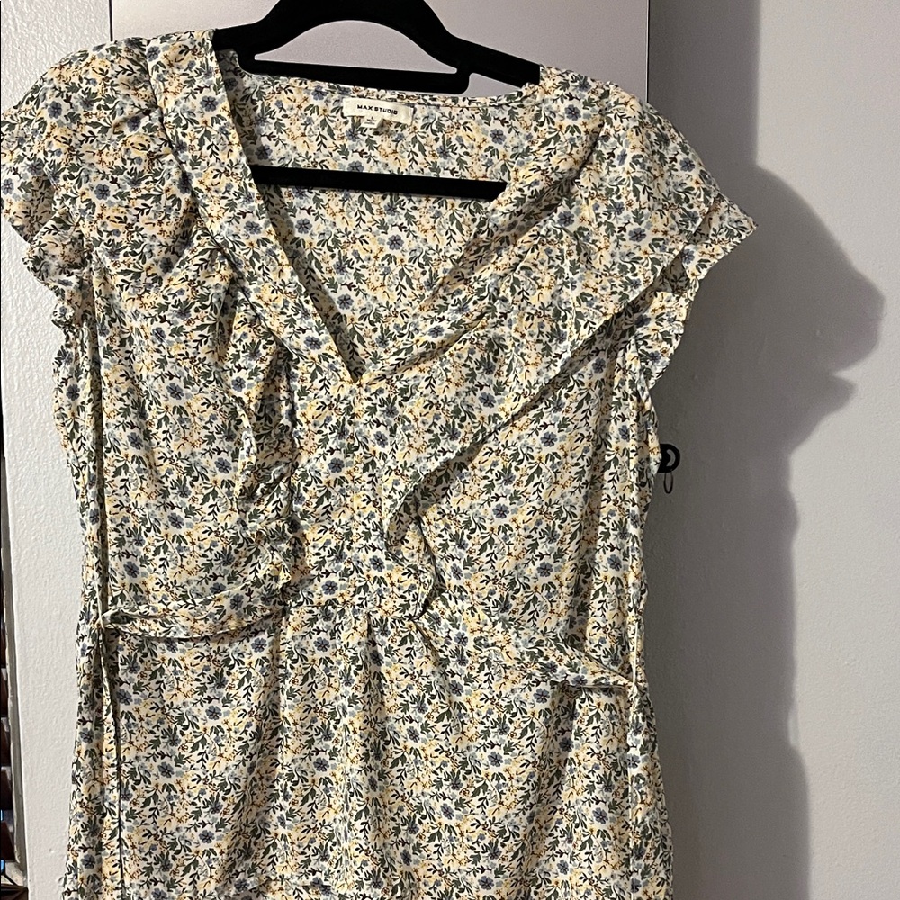 Max Studio Blue and Cream Floral Dress